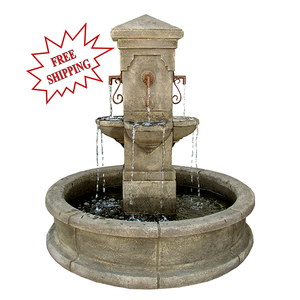 La Rochelle Fountain with Vintage Spouts, 51 inches D x 51 inches W x 57 inches H, FREE SHIPPING