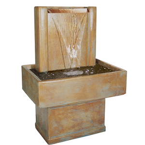 fountain with copper sheet spillways, Water Fountain, Houzz Fountain, Modern Fountain, Cement Fountain, Fountain for outdoor, Garden decor, Garden ornaments, Ornaments for outside or outdoor